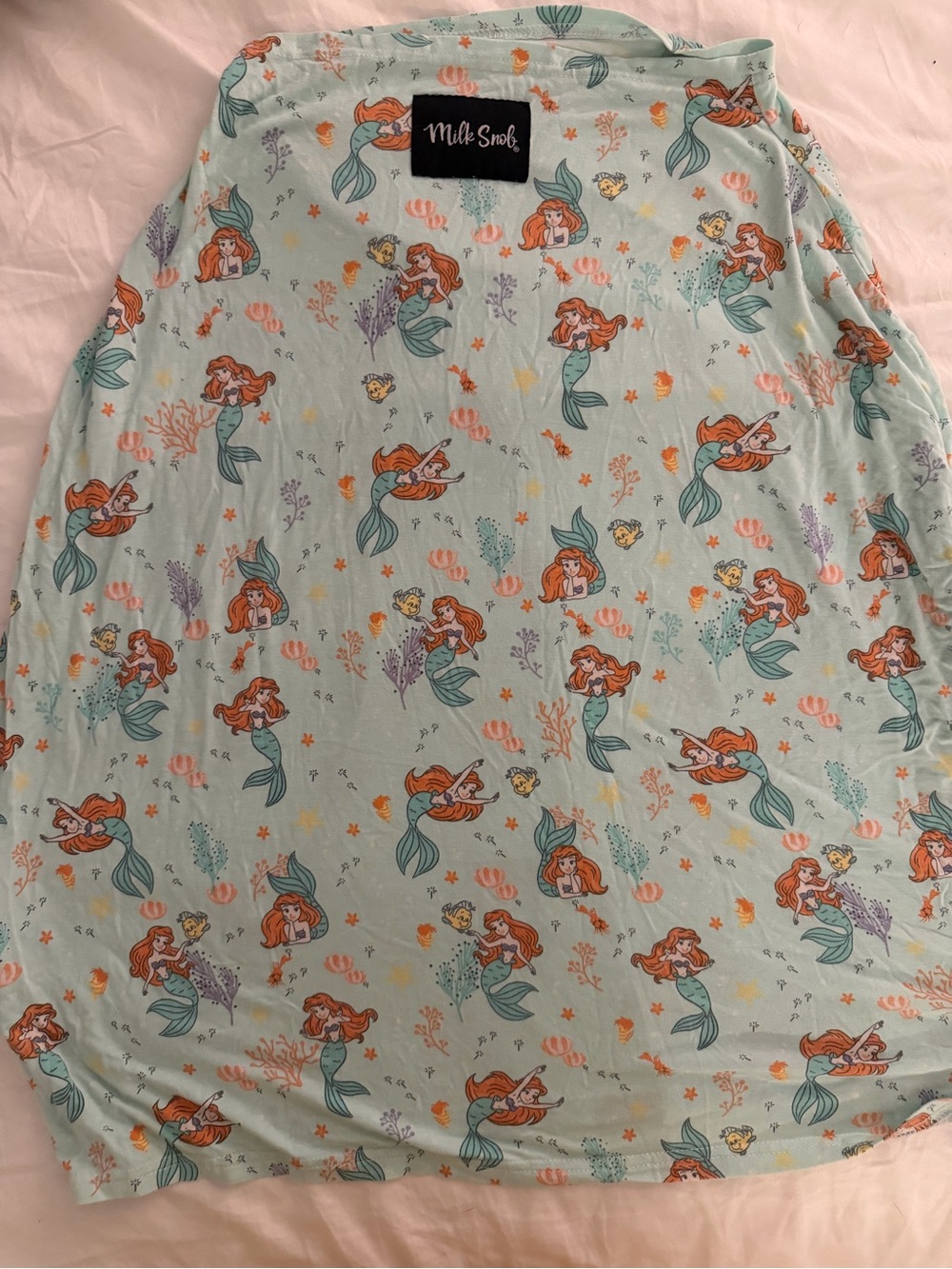 Milk Snob Ariel Mermaid Print car seat and Nursing Cover - Mint